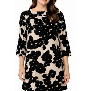 Mahi Gold black and white floral shift dress size small